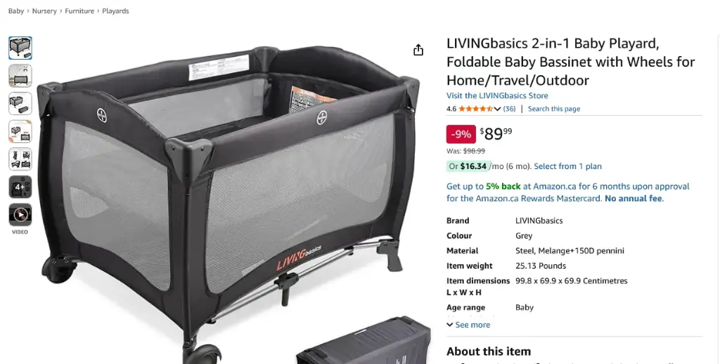 Screenshot 2025-08-16 at 22-02-19 LIVINGbasics 2-in-1 Baby Playard Foldable Baby Bassinet with Wheels for Home_Travel_Outdoor Amazon.ca Baby.webp