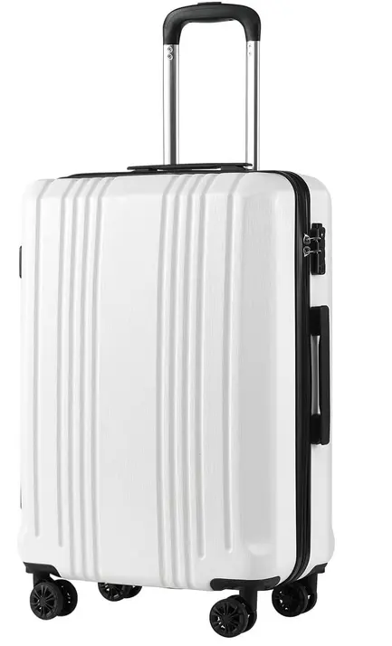 COOLIFE LUGGAGE 20IN PC+ABS TSA LOCK WHITE