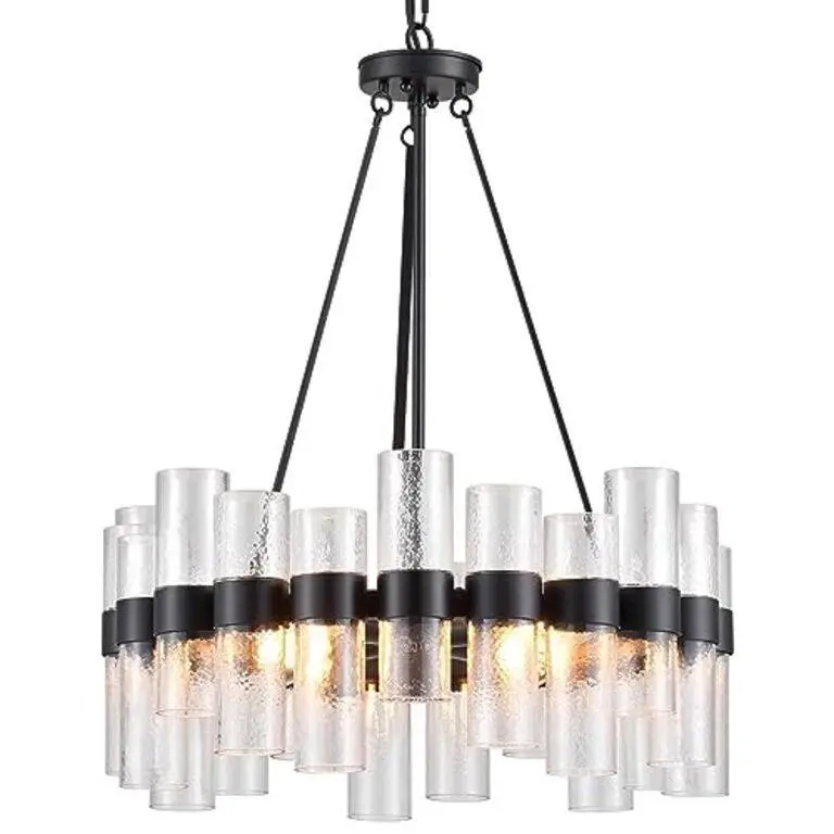 DIA 24 INCH BLACK MODERN CHANDELIER