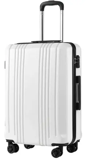 COOLIFE LUGGAGE 20IN PC+ABS TSA LOCK WHITE