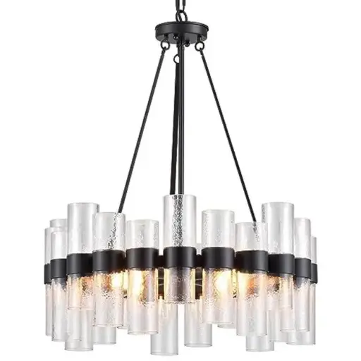 DIA 24 INCH BLACK MODERN CHANDELIER
